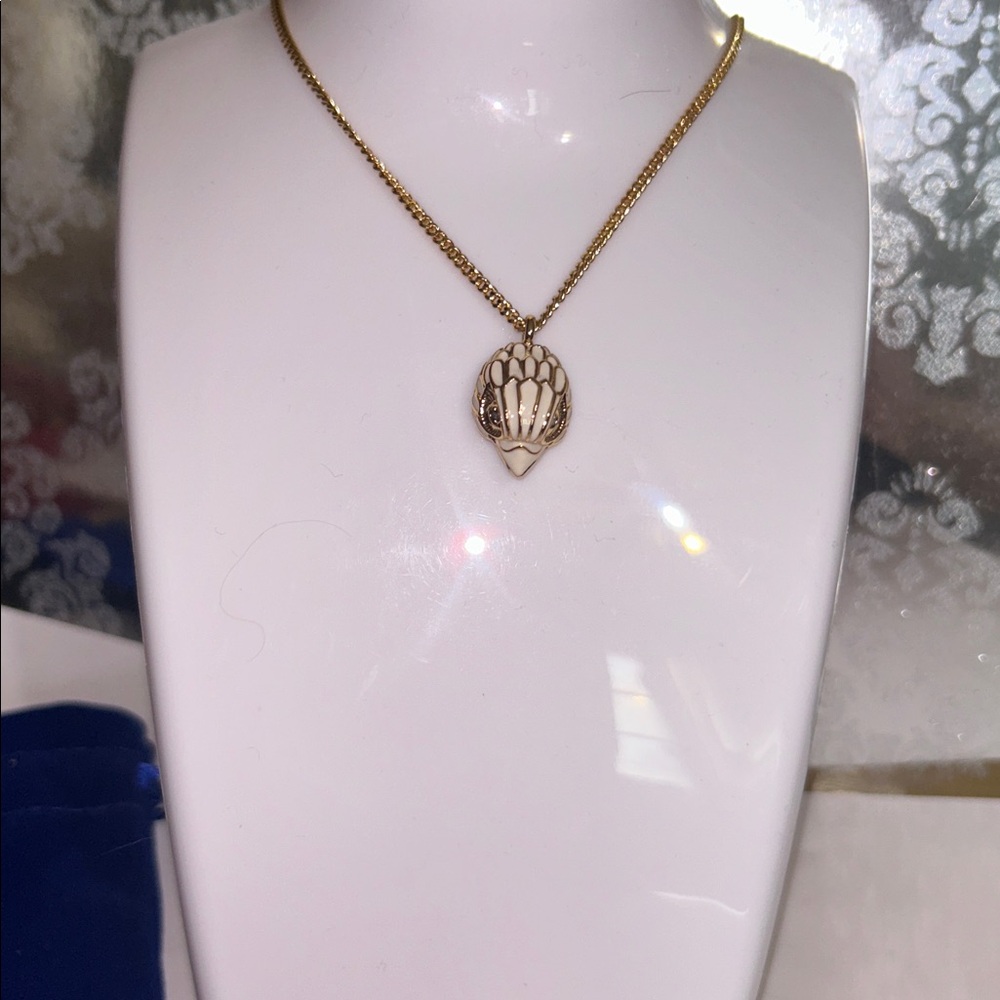Kurt Geiger Signature Eagle Pendant Necklace London Ivory & gold,in DustbagNWT